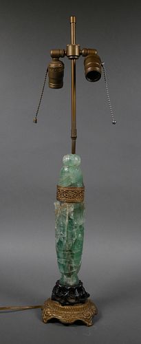 Chinese Carved Hardstone Lamp