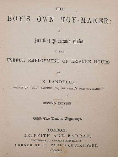 BOOK: BOY'S OWN TOY-MAKER, London, 1854
