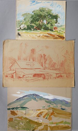 JAY CONNAWAY, (3) Landscape Painting Studies