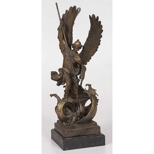 A Bronze Archangel Michael Statue 