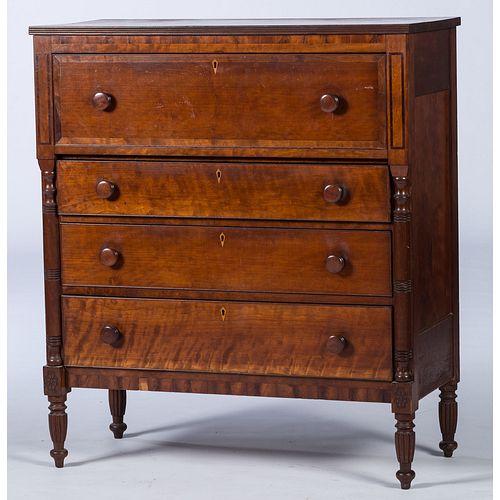 A Transitional Sheraton Cherrywood Chest of Drawers