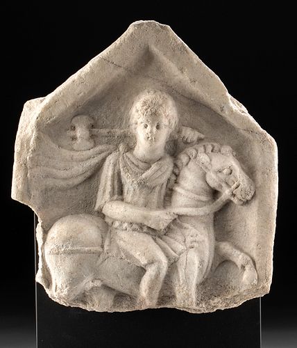 Roman Imperial Marble Stele - Man on Horseback