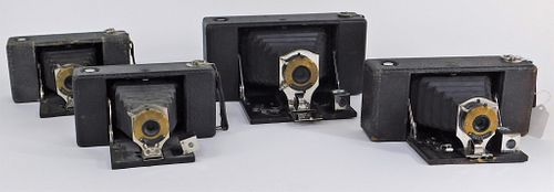 Lot of 4 Ansco Folding Buster Brown Box Cameras