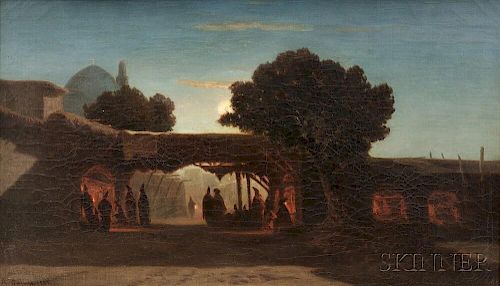 Alberto Pasini (Italian, 1826-1899)      Le Soir sous la Tente   [Evening Under the Tent]