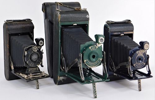 Lot of 3 Kodak Folding Cameras #9
