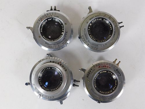 Lot of 4 Wollensak Raptar Lenses