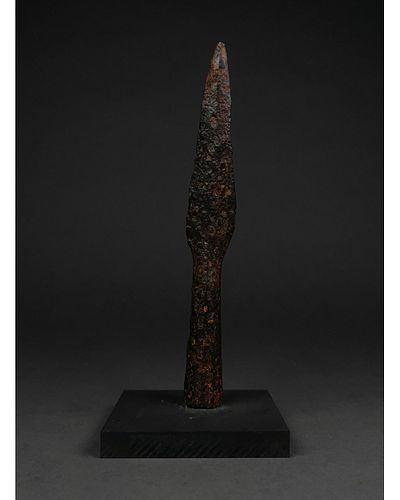 MEDIEVAL VIKING PERIOD IRON SPEAR ON STAND