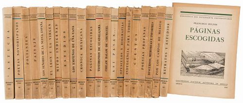 Varios Autores. Biblioteca del Estudiante Universitario. México: UNAM - Imprenta Universitaria, 1940 - 1968. Piezas: 63.
