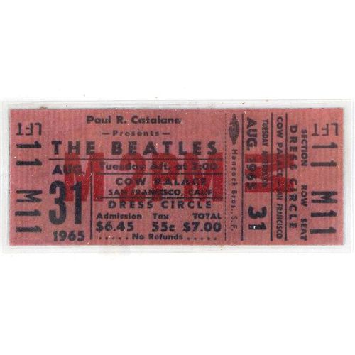 Unused Beatles ticket.