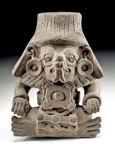 Zapotec Pottery Urn Depicting the Deity Cocijo