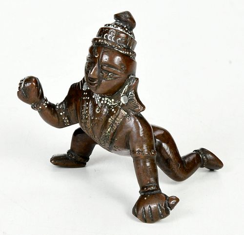 Patinated Bronze Hindu Figure of Krishna