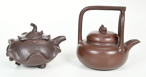 Two Chinese Yixing Tea Pots 