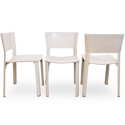 (6 Pc) Giancarlo Vegni For Fasem Leather Chairs