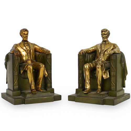 Pair of Bronze Abraham Lincoln Bookends