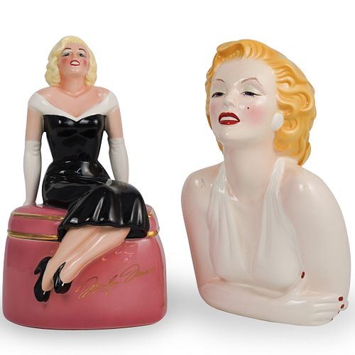 (2 Pc) Marilyn Monroe Porcelain Cookie Jars
