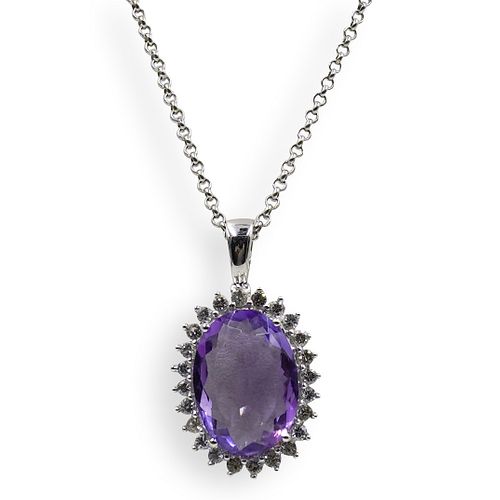 Sterling Silver Amethyst Pendant Necklace