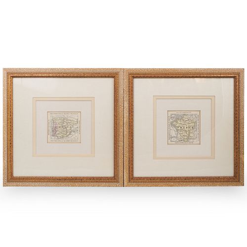 (2 Pc) Engraved Maps of Spain and France