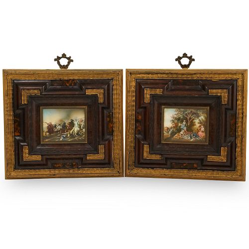 Pair of 19th Ct. Painted Plaques