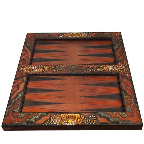 Leather Wrapped Backgammon Game Board