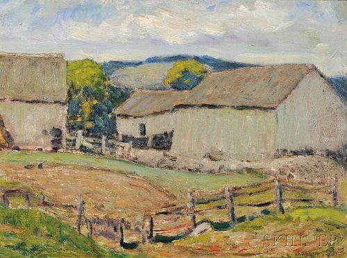 Edward Gregory Smith (American, 1880-1961)      View of a Barn in Summer