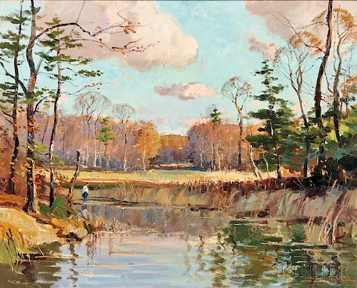 Wayne Beam Morrell (American, 1923-2013)      Marsh Pond in Ipswich, Massachusetts