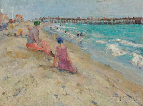 Mabel May Woodward (American, 1877-1945)      At the Beach