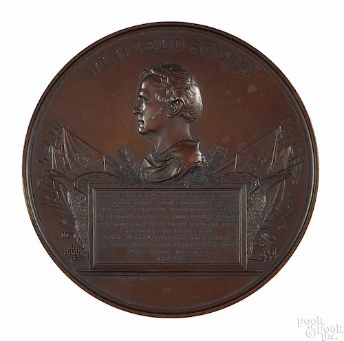 Winfield Scott Virginia medal, ca. 1848, bronzed copper, the dies engraved by C. C. White