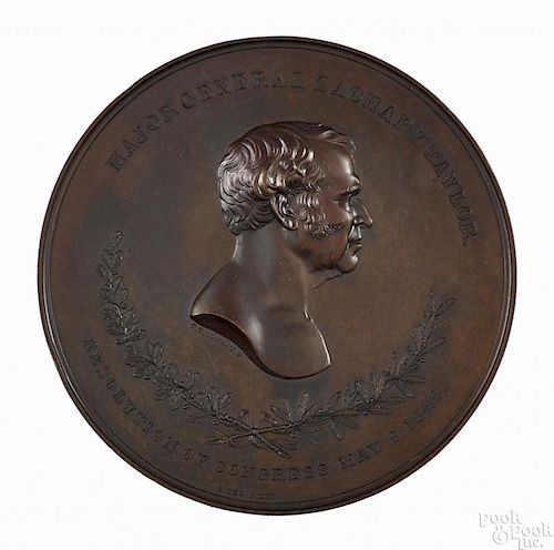 Major General Zachary Taylor bronze medal, dated 1848, the dies engraved by C. C. White