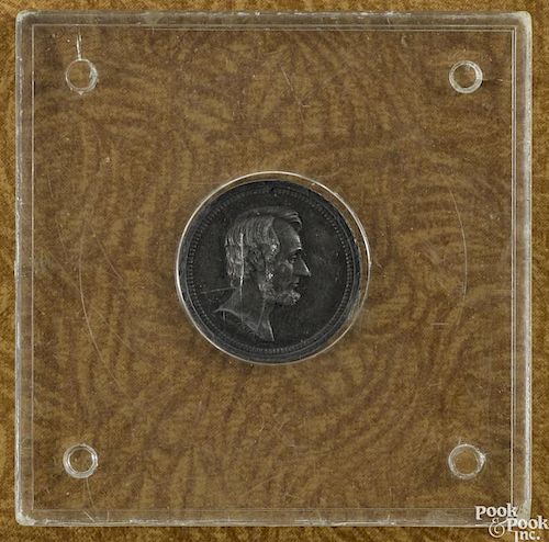 Abraham Lincoln, 1864 re-election medal, inscribed on verso Abraham Lincoln
