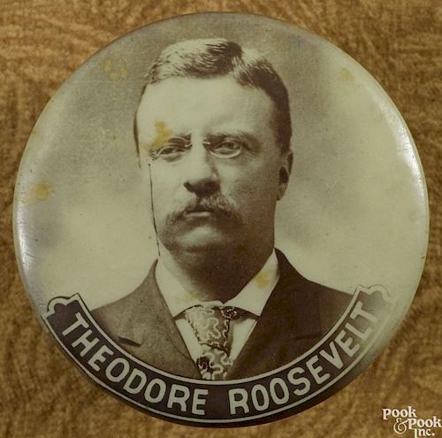 Theodore Roosevelt political campaign walking stick cap, 1 3/8'' dia.