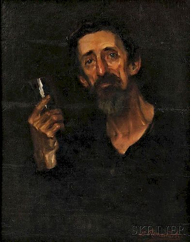 Leopoldo Romañach (Cuban, 1862-1951)      Portrait of a Bearded Man