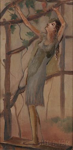 Bernard Karfiol (American, 1886-1952)      Girl at Tree