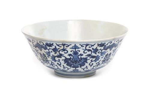 A Blue and White Porcelain Bowl Diameter 8 3/8 inches.