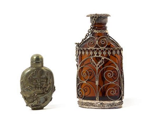 * Two Snuff Bottles Height of tallest 4 1/8 inches.