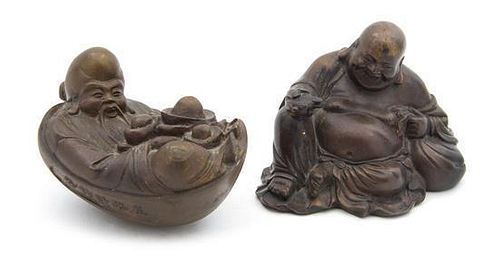 A Bronze Figure of Seated Buddha Height of taller 4 inches.