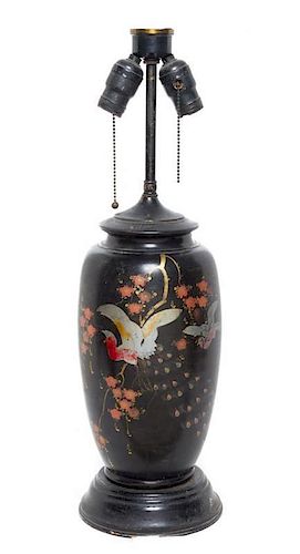 A Japanese Vase Height overall 23 inches.