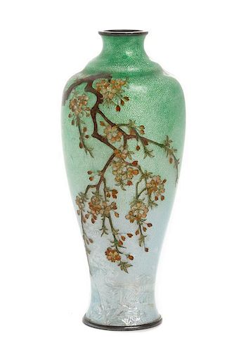 * A Japanese Cloisonne Enamel Vase Height 5 inches.