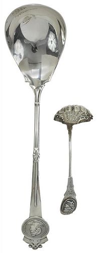 Two Silver Medallion Ladles