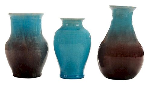 Three Pisgah Forest Pottery Vases