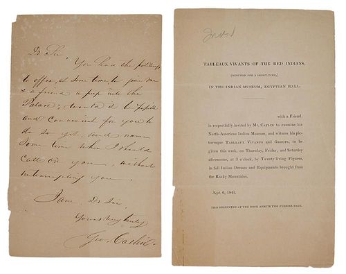 George Catlin One-Page Letter, Ticket