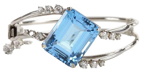 Blue Topaz and Diamond Bracelet