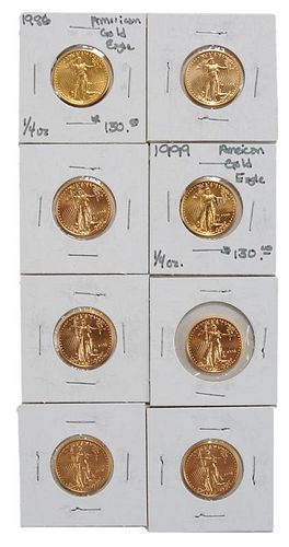 Eight U.S. $10 Quarter Ounce Gold