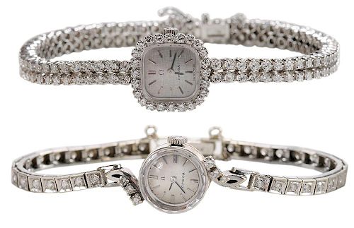 Two Lady's Omega Diamond Watches