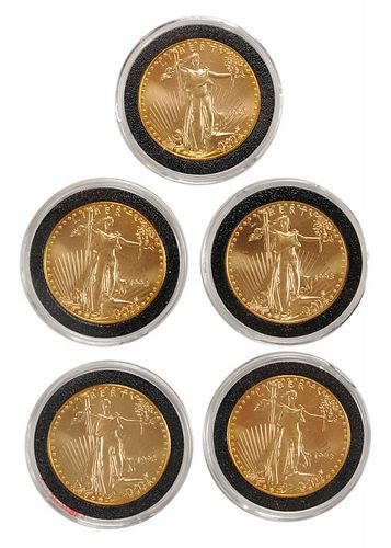 Five U.S. $50 One-Ounce Gold Eagles