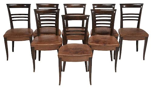 Set of Eight Art Deco Faux-Painted and