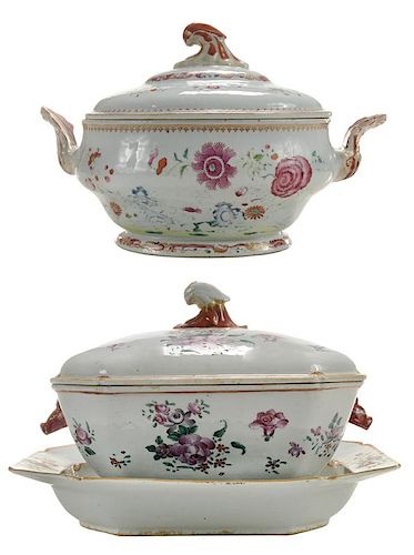 Two Chinese Export Porcelain Enameled