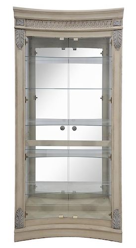 Concave Lighted Curio Cabinet