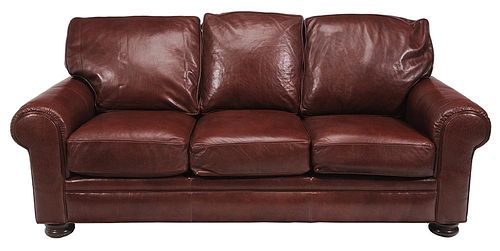 Contemporary Red Leather Sofa