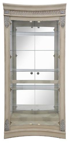 Concave Lighted Curio Cabinet
