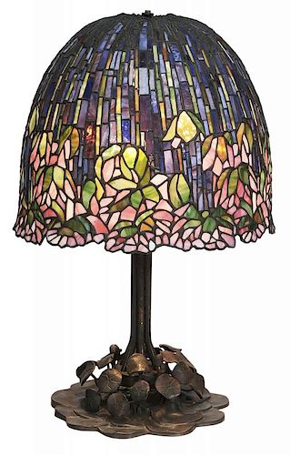 Tiffany Style Leaded Glass Pond Lily